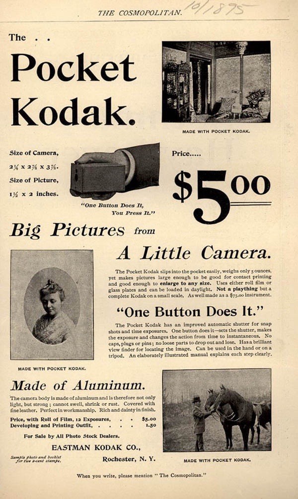 Scarce Eastman Kodak Pocket Kodak 1895 & Kodak No.00 Cartridge Premo 1916 (Work)