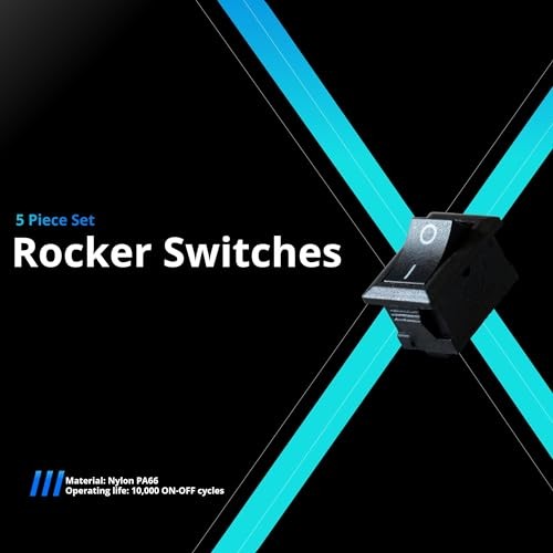 5Pcs Rocker Switch with On/Off Functionality, 2 Pin Position Snap, Suitable