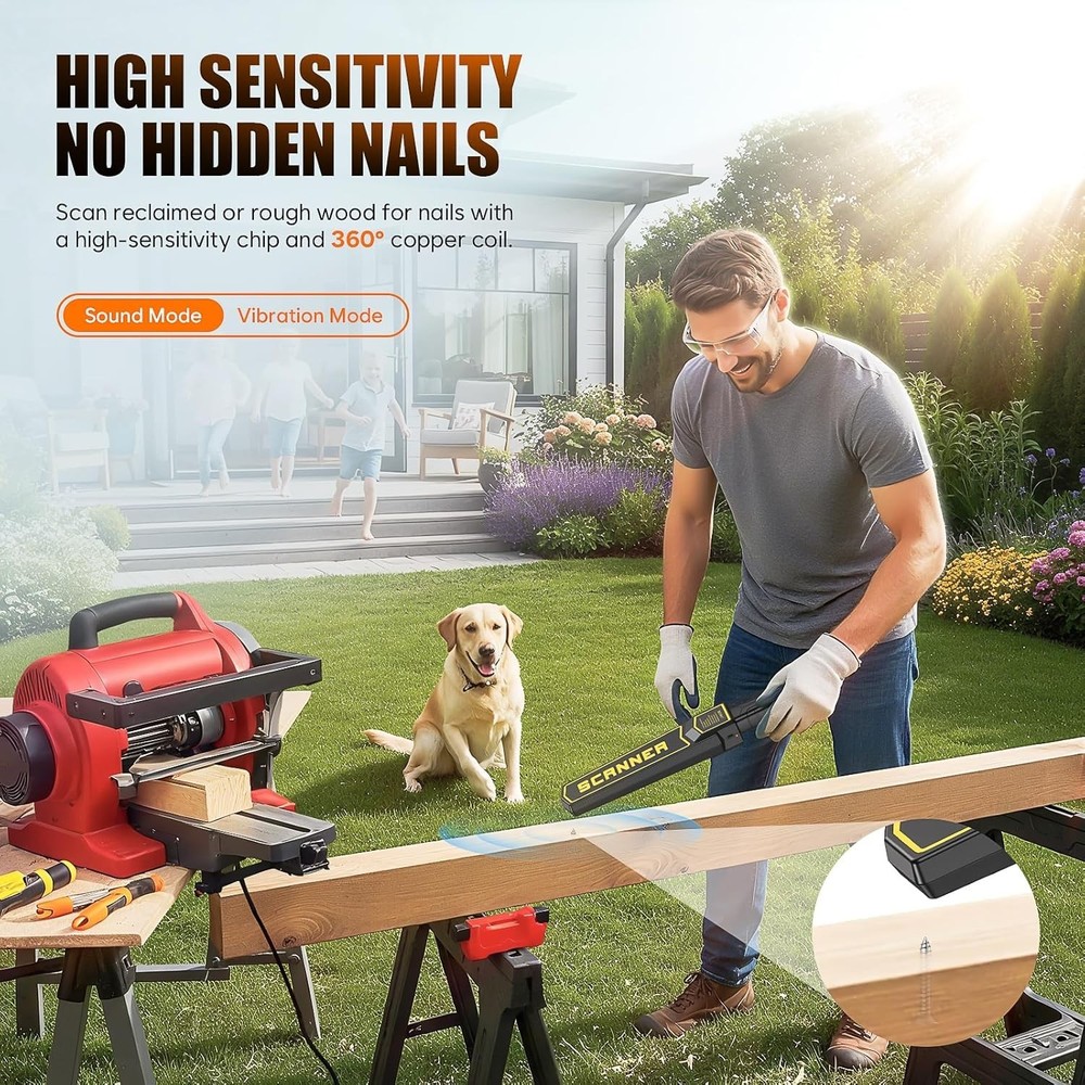 Durable Handheld Metal Detector - Essential Tool for Woodworkers & Security