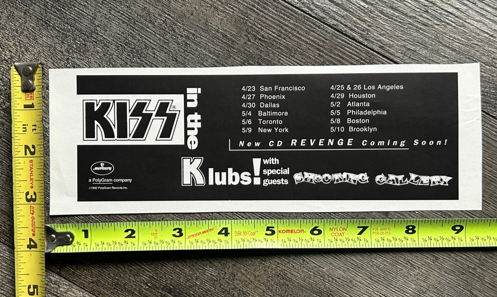 KISS Concert Ad Advert Revenge Tour Kiss In The Klubs Vintage Kiss Bruce Kulick
