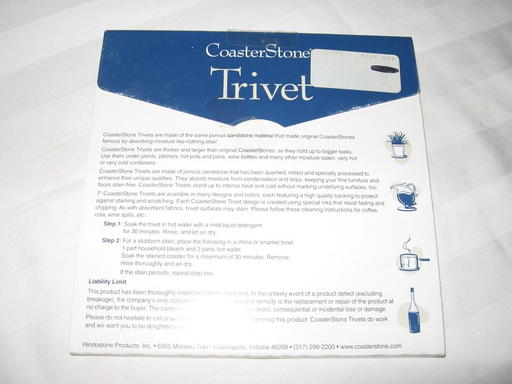 CoasterStone Round 7" Trivet Radish Pattern New!!