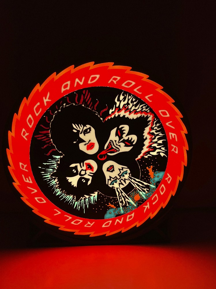 KISS Rock and Roll Over v2 light box, colored bright LEDs with stand and remote