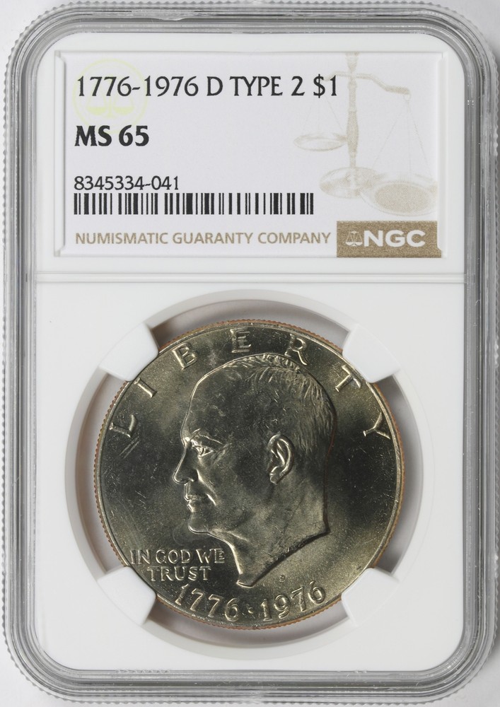 1976-D Type 2 Bicentennial Eisenhower Dollar Ike $1 NGC MS65