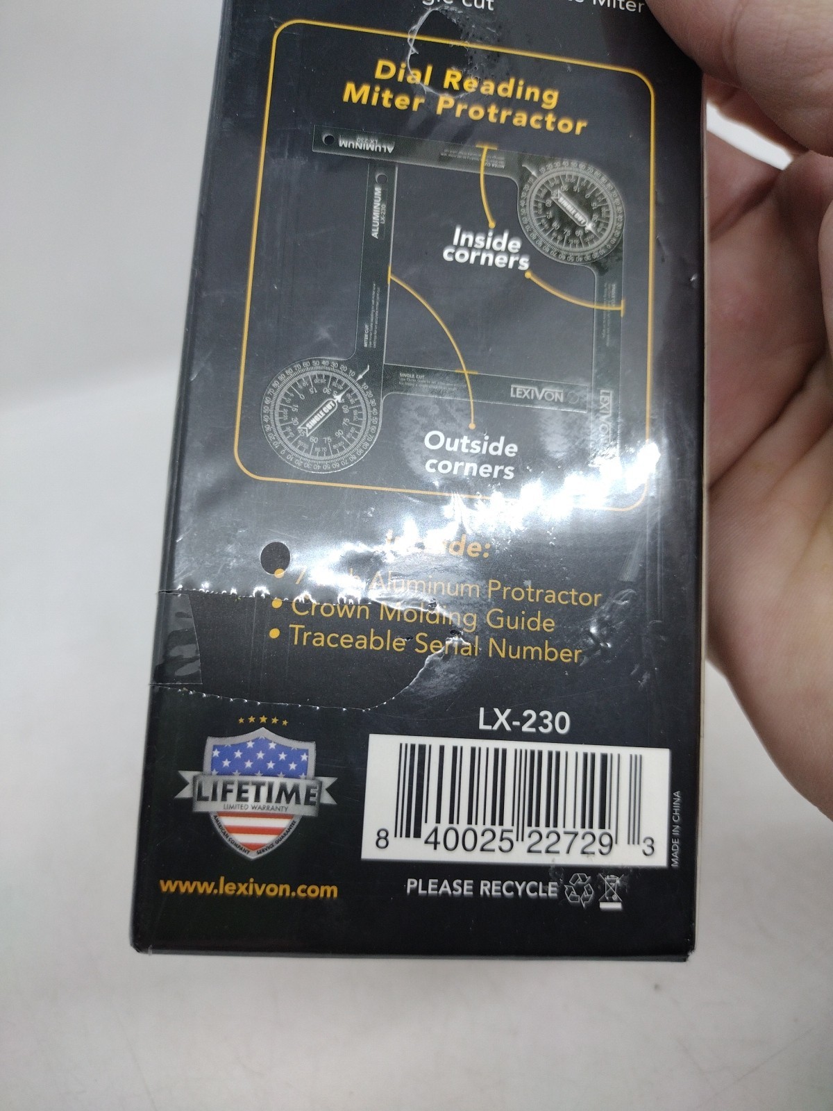 Aluminum Miter Saw Protractor | 7-Inch Rust Proof Angle Finder Featuring Prec...