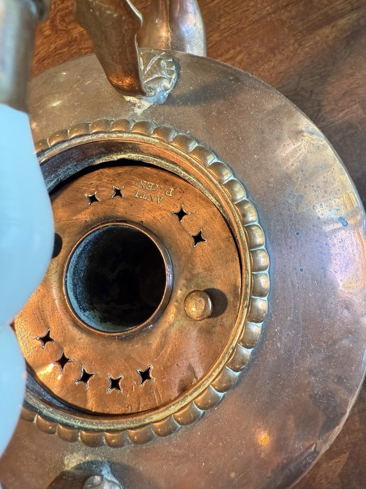 Victorian Large Copper Spirits Kettle & Base Tilting English 1890s