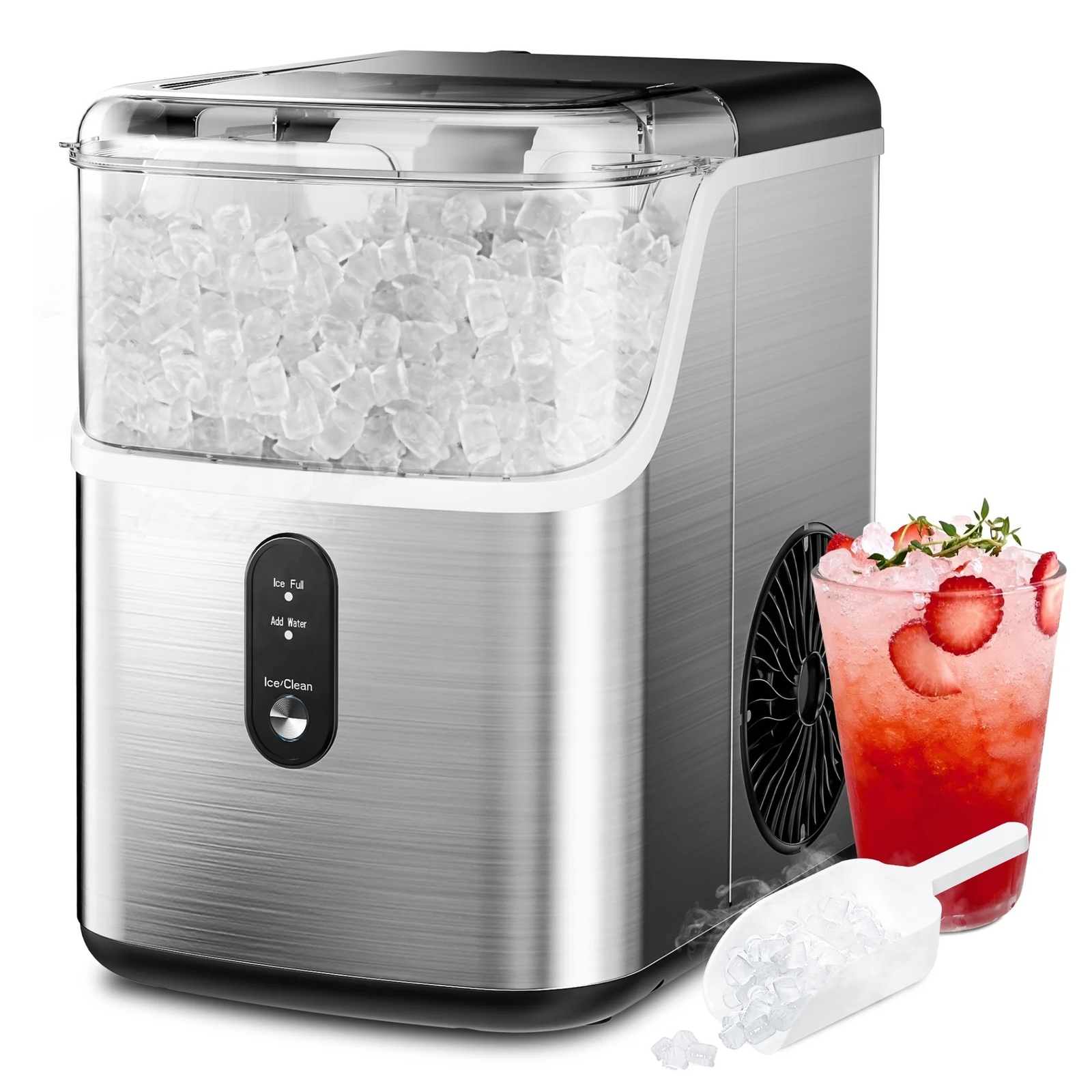 Simzlife ZX-IM-15S-S Portable Ice Maker Machine with Self-Cleaning Function,