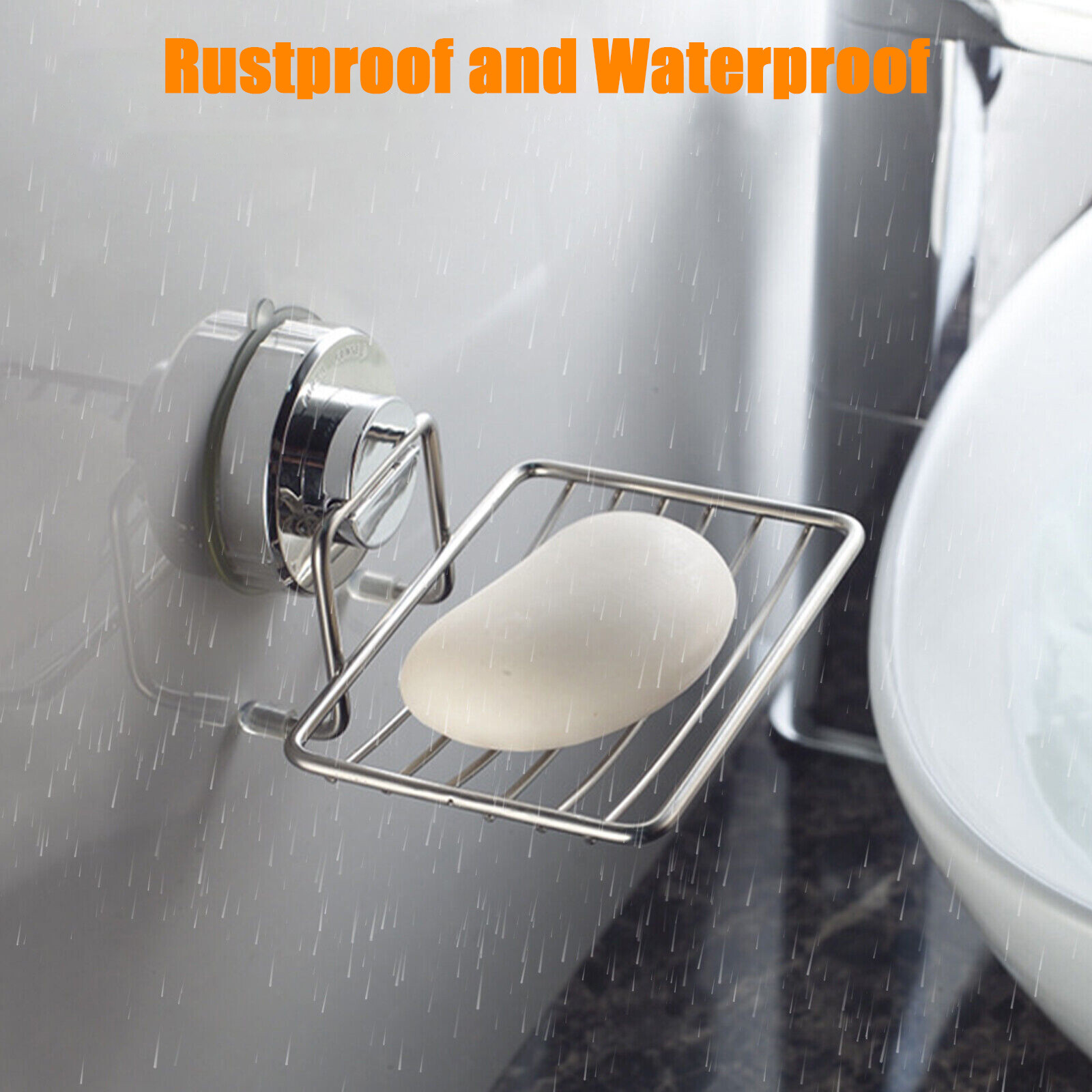 Soap Dish Mounted Wall Holder Bathroom Shower Basket Storage Box Stainless Steel