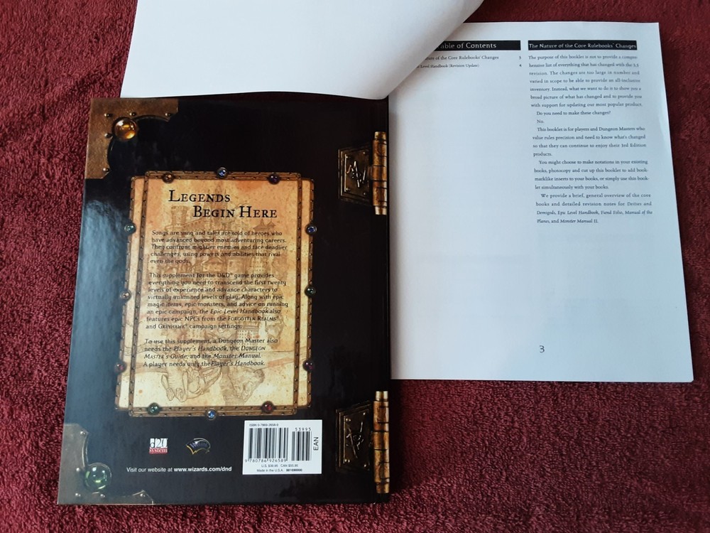 D&D: 3.5 Epic Level Handbook + Conversion Guide - NM Condition AD&D d20