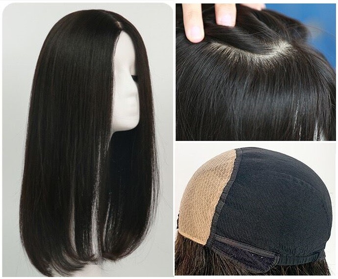 One Length Bob Silk Top Full Wig For Women, Virgin Human Hair Free Part 13"~20"