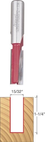 Freud 12-114 15/32" Diameter Double Flute Straight Bit (Eclipse Grind)
