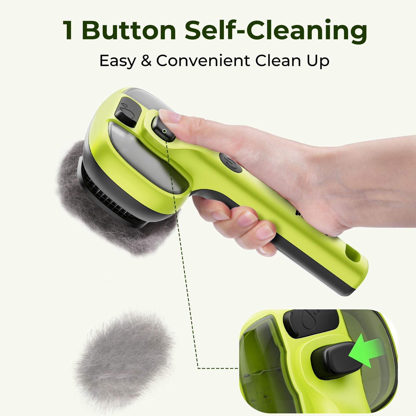 Pecute Cat Steam Brush, Self-Cleaning Brush with 2 Water M, Green