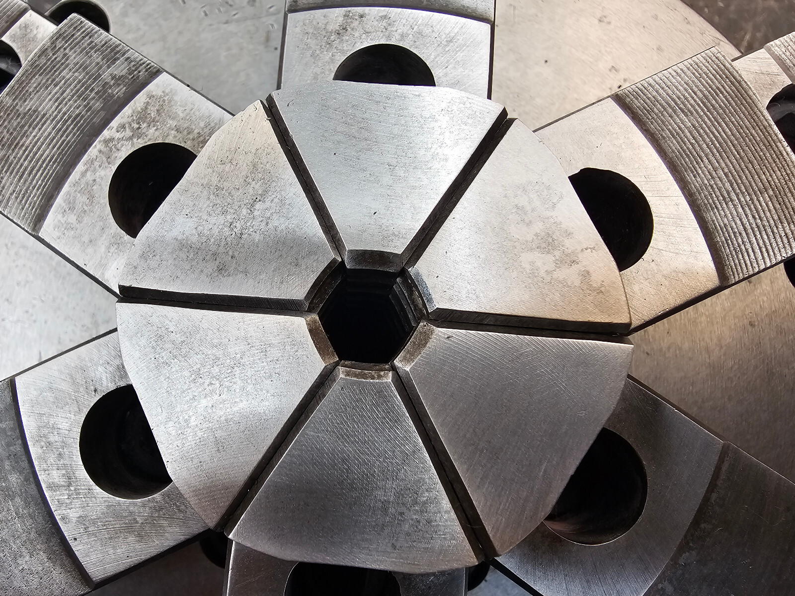 Pratt Burnerd Atlas Easy Set 8" 6-Jaw Lathe Chuck EZ86 2-Piece Jaws Flat Back