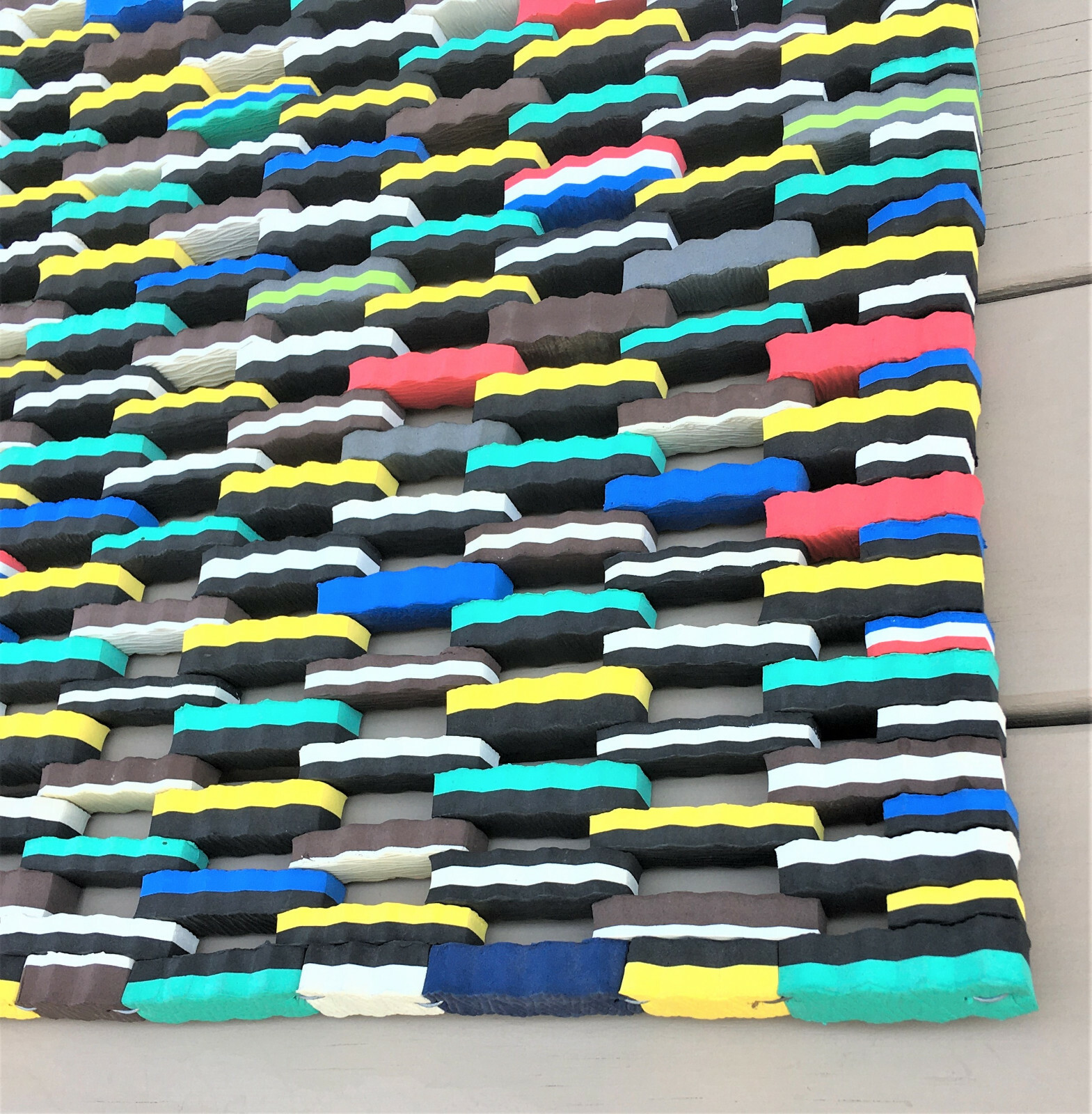 HAPPY COLORS Welcome Door Mat Made From Flip Flop Pcs 18" X 30" Repurposed