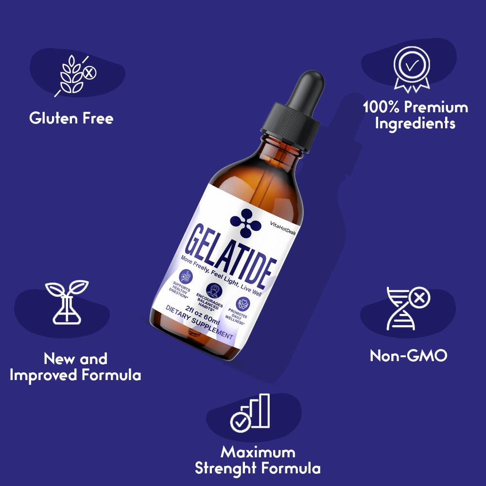 Gelatide Liquid Supplement, All Natural Formula, Gela Tide Drops (3 pack)