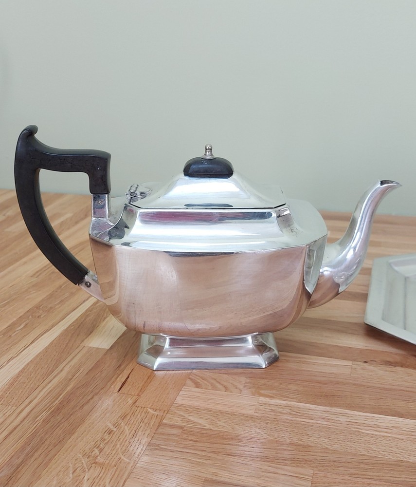 Vintage 5-Piece Silver Plate Tea Set Marked ALD