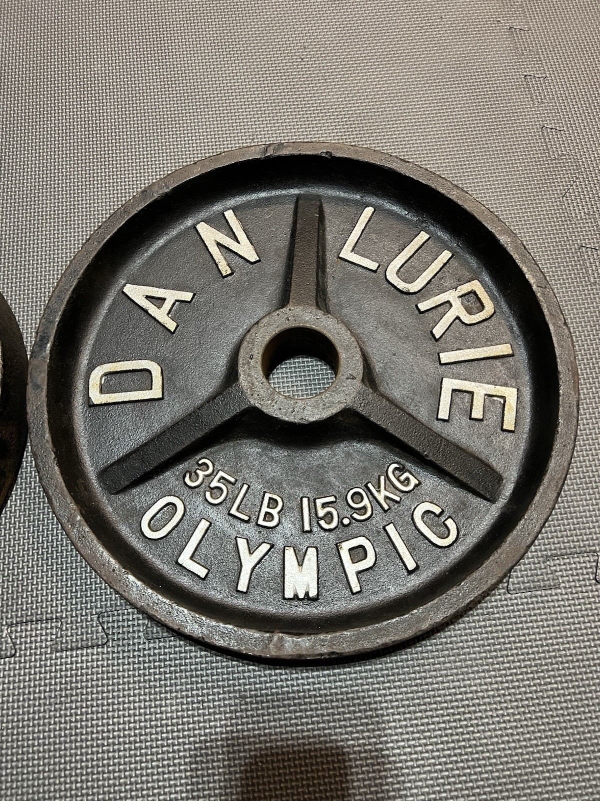 Dan Lurie Olympic Deep Dish Vintage Weight Plates Pair 35lbs not York Jackson