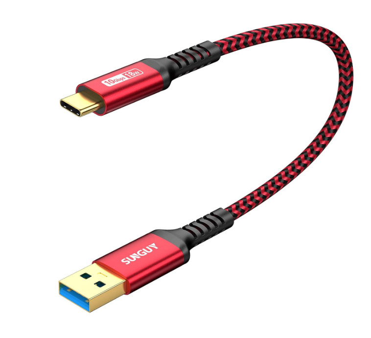 SUNGUY 10Gbps Android Auto USB Cable 1FT, 3A USB C 3.1 Gen2 Cable Data Transfer