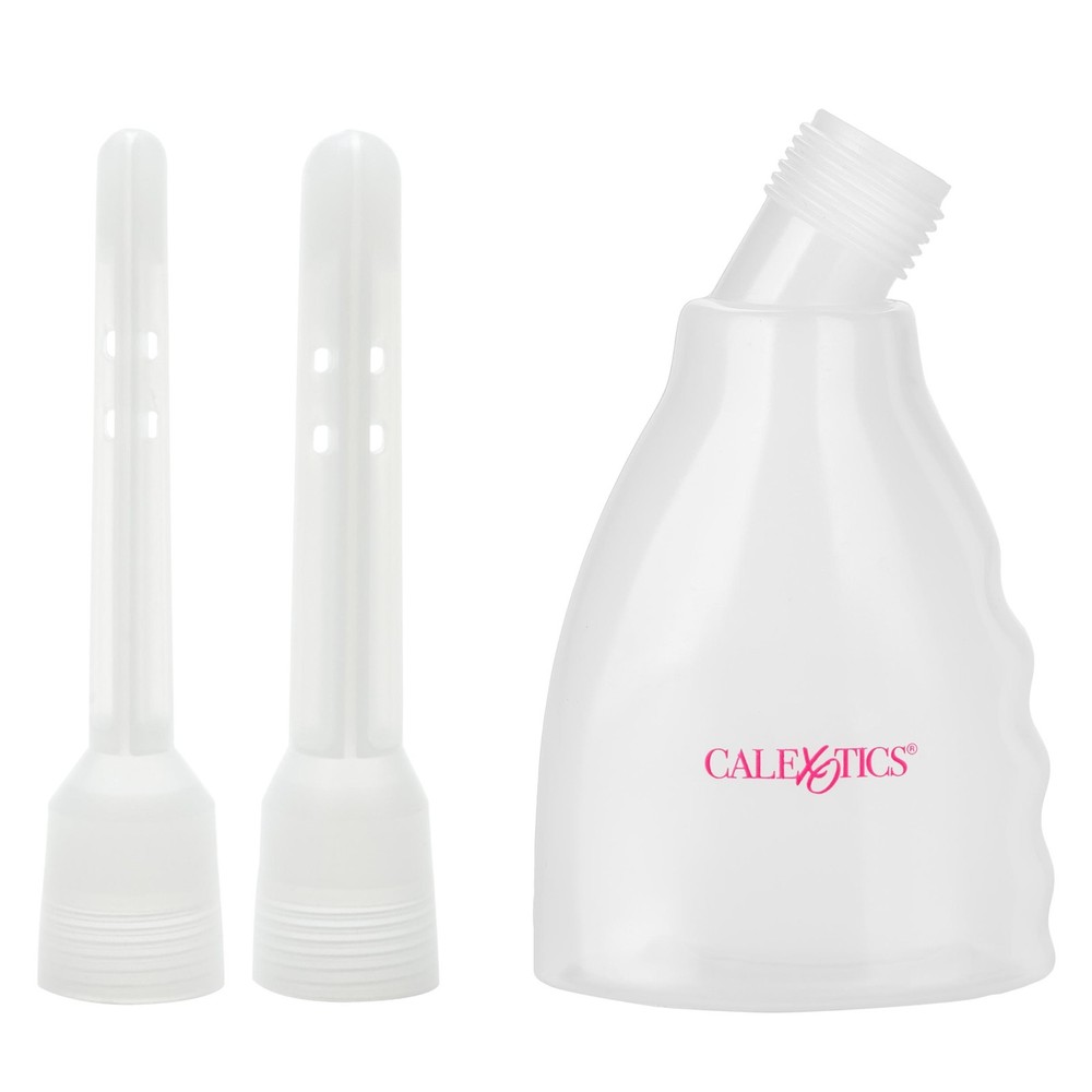 CalExotics Ultimate Douche - Clear Reusable System w/ 2 Nozzles - 5.4oz
