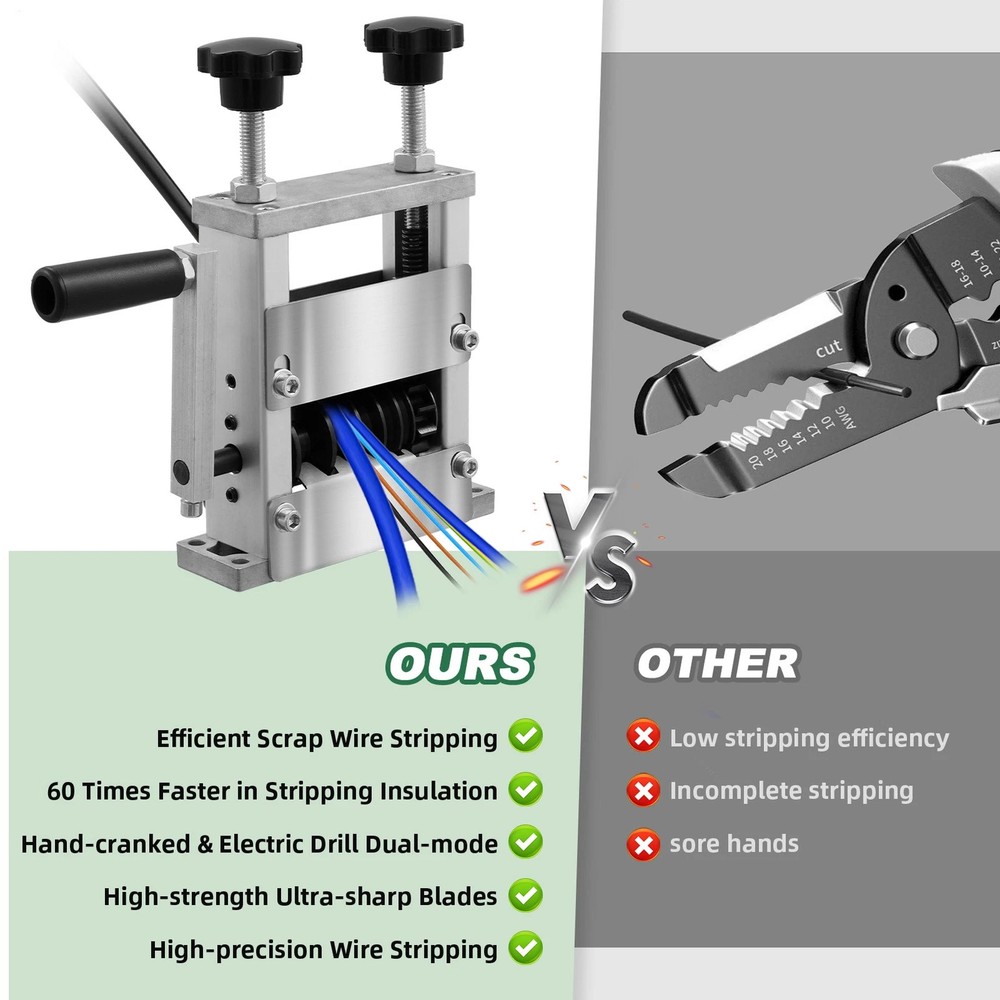 Manual & Electric Wire Stripping Machine Cable Stripper Scrap Copper Recyclingh6