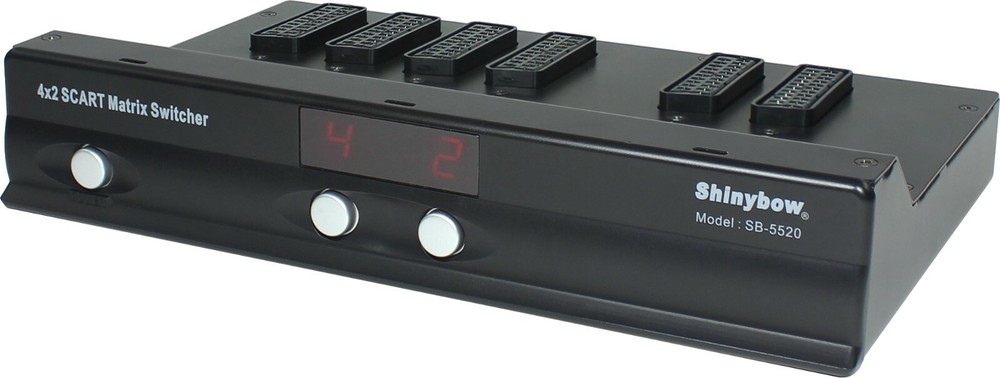 4x2 SCART MATRIX ROUTING SWITCHER Selector Switch w/ AUDIO NEW