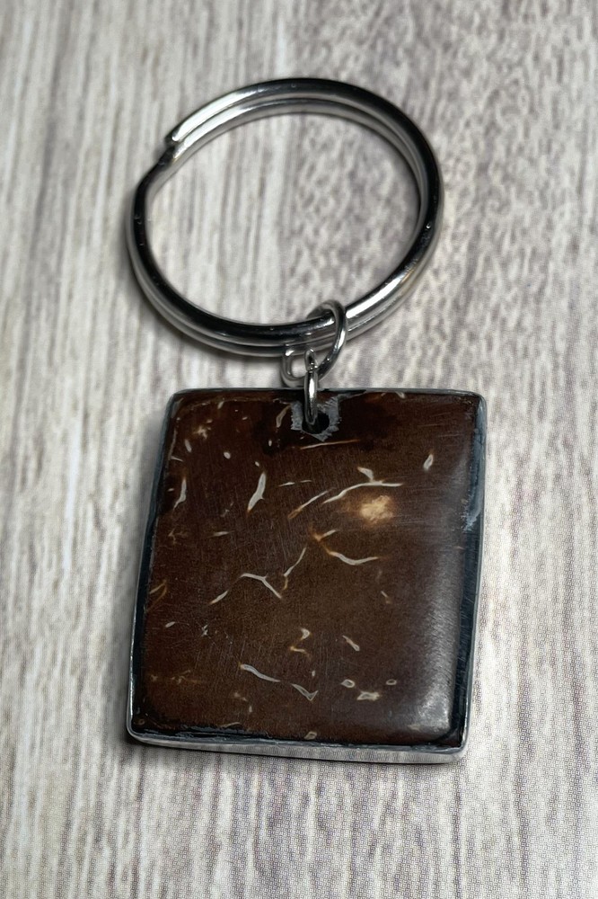 Framed Key Ring - Intriguing 1" x 1-1/4" frame (different on each side) key ring