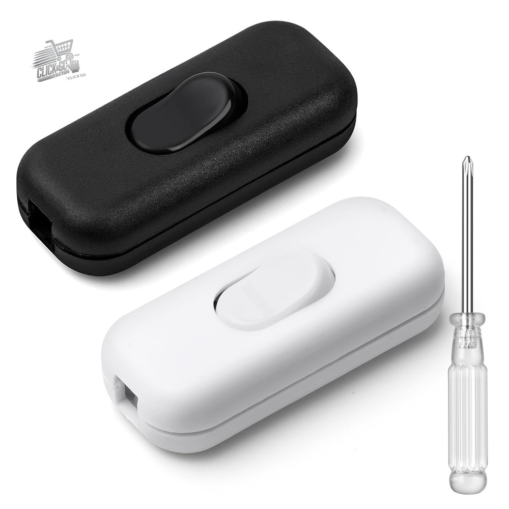 2 Piece Line Button Cable Switch, 6 to 250V Alimen Switch