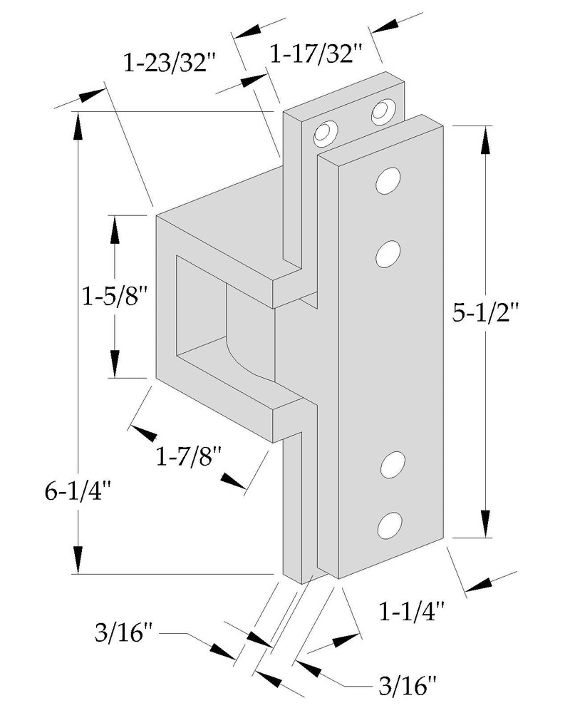 Pocket Pivot, Harmon Style Hinge, 32D (Installed & Removed, Good Condition)