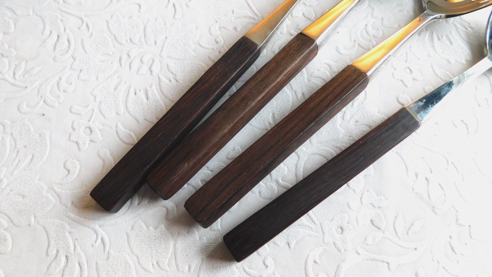 VINTAGE MID CENTURY LUNDTOFTE DENMARK TABLE SPOONS SIX - 6