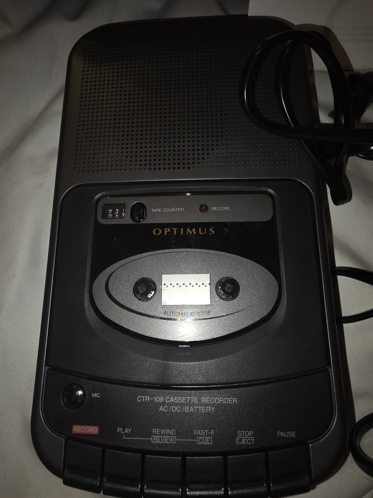 Optimus AC.DC Portable Cassette Recorder CTR-109 With Box