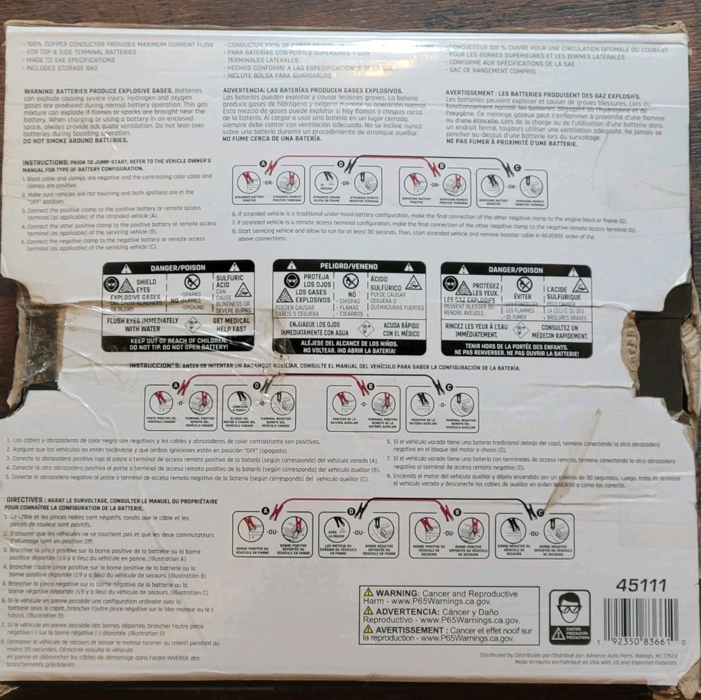 Die Hard Professional Grade Jumper Cables