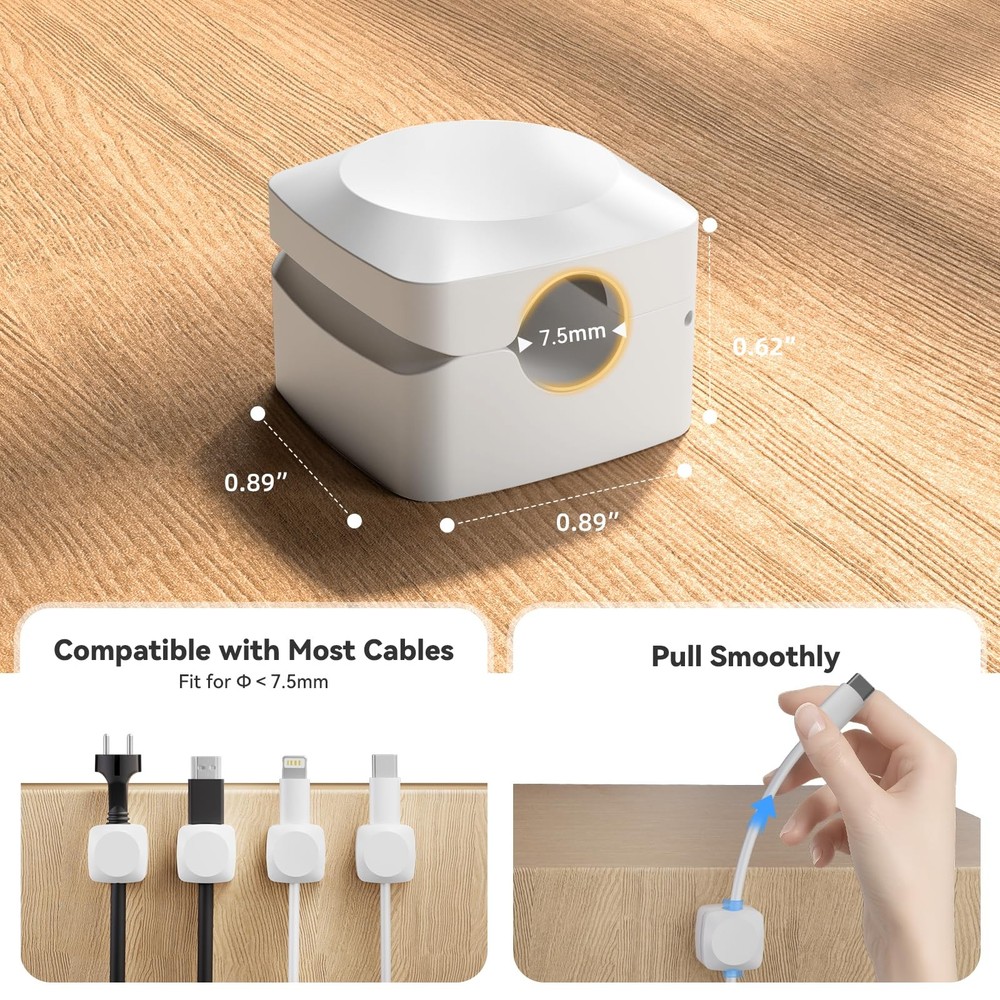 Rotatable Cord Organizer, Enhanced Spring Cable Clips, Strong Adhesive Cable ...