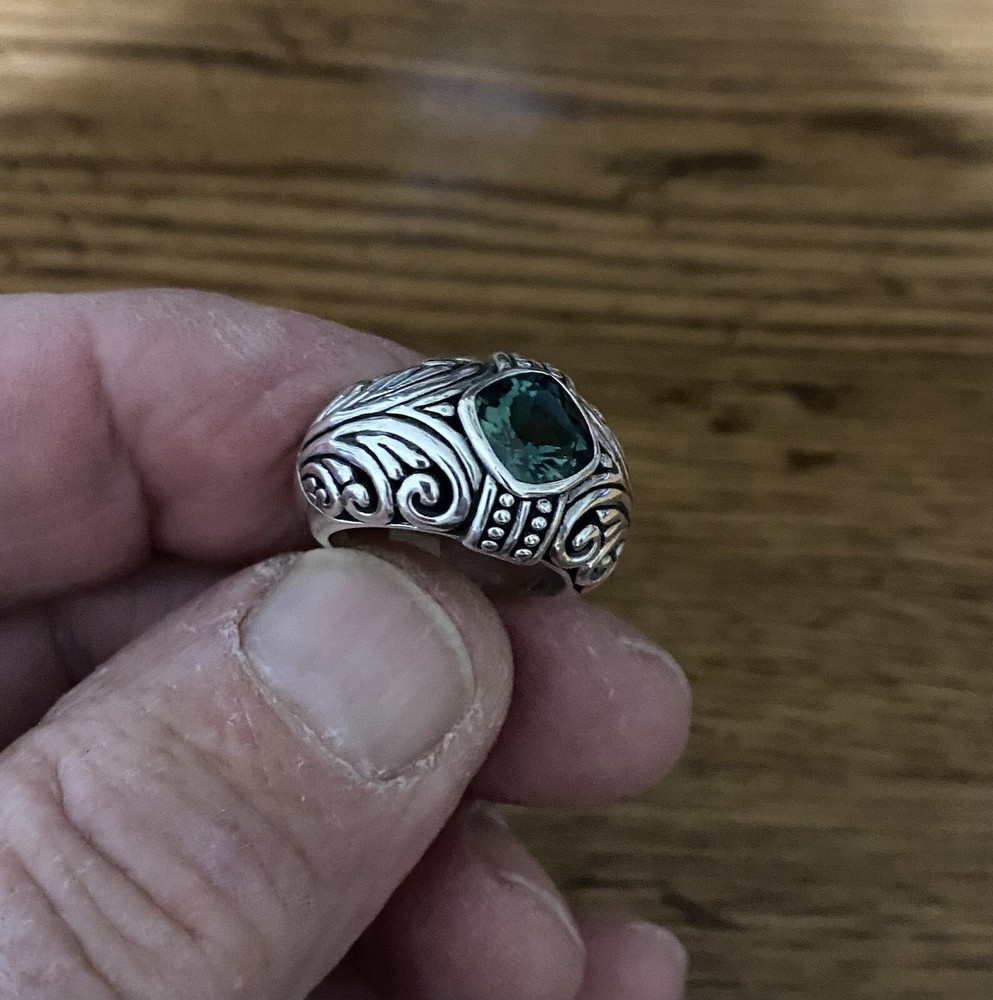 Green Quartz Ring Sterling