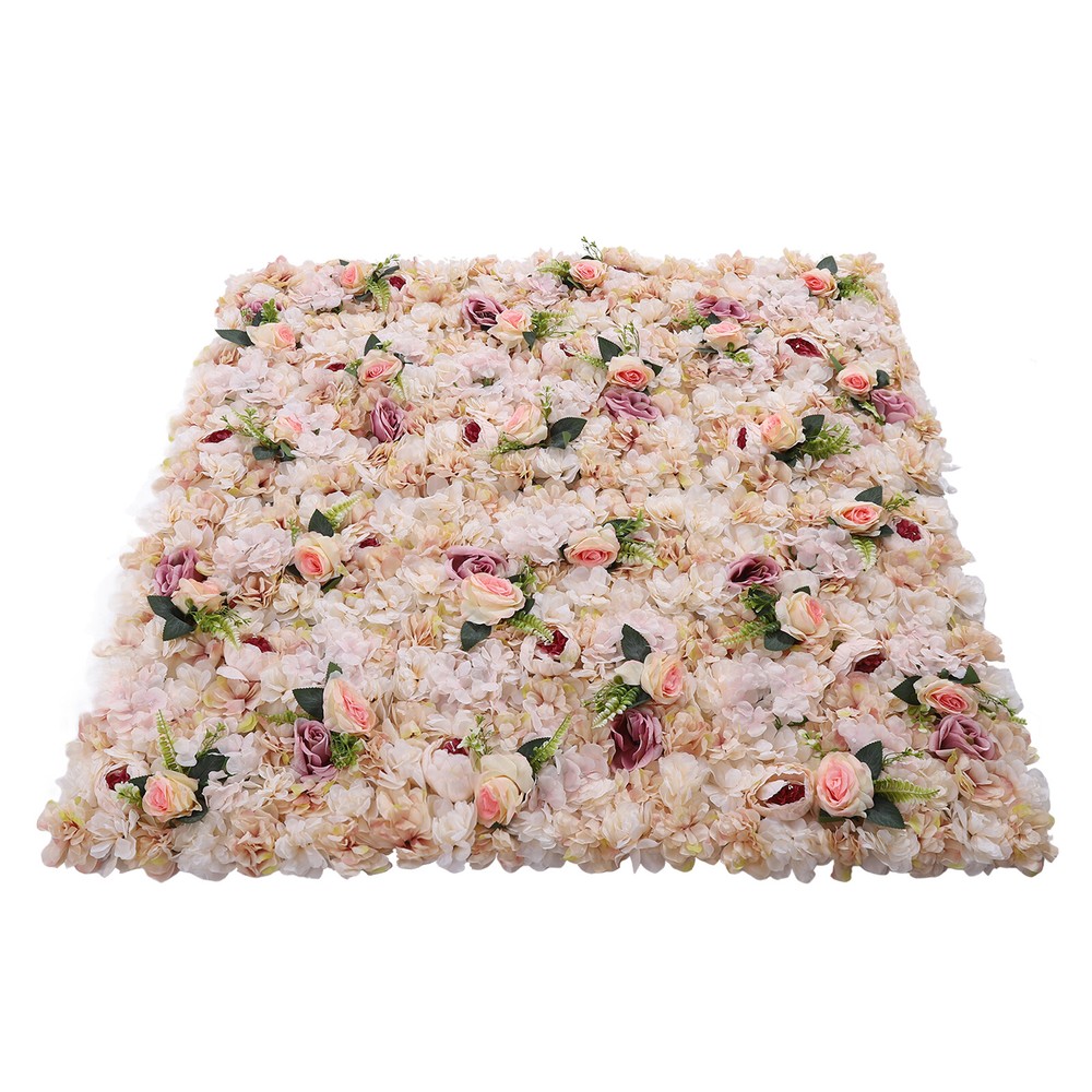 6 Pcs Panel Floral Backdrop Artificial Flower Wall Backdrop Silk Flower Wall