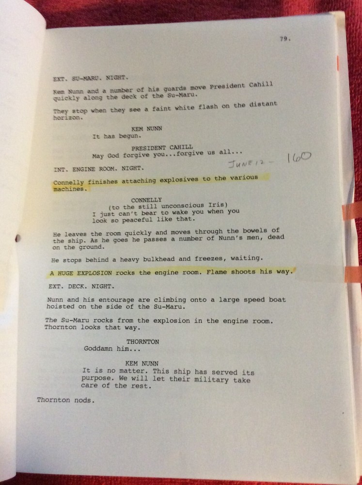 ORIGINAL SCRIPT CHAIN OF COMMAND ROY SCHEIDER MARIA C ALONSO ROGER WADE