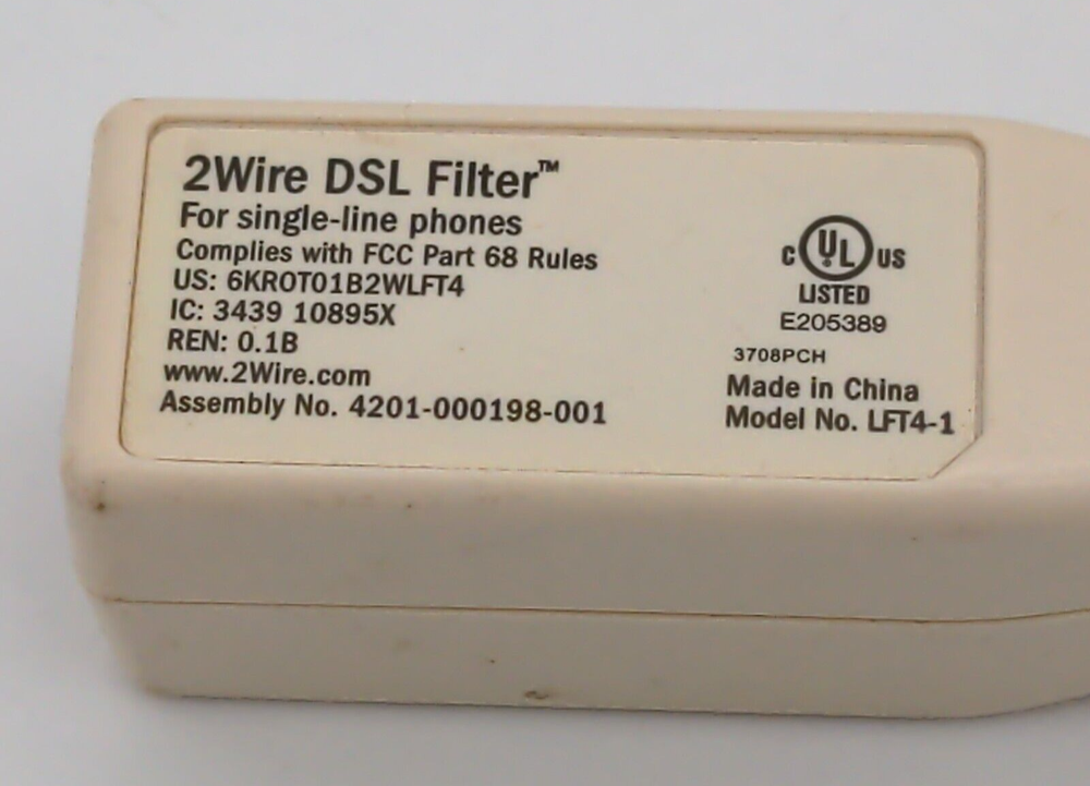 2Wire DSL Filter Model LFT 4-1