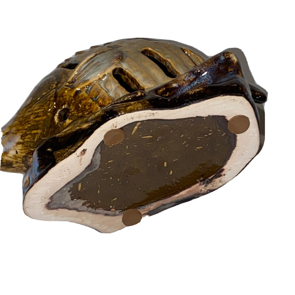Glazed Pottery Fish Luminary Tea Light 7”L x 6”H