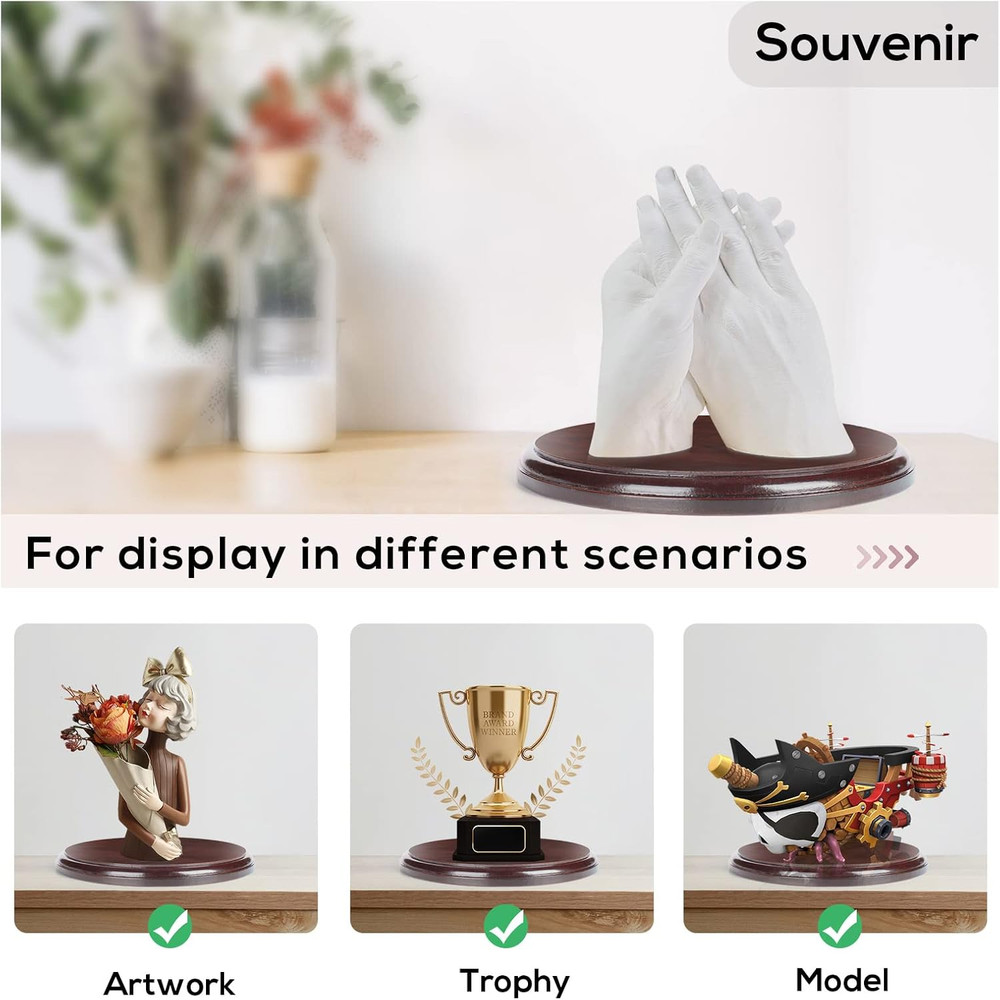 Wood round Base-Hand Casting Structure Base, DIY Crafts, Keepsake Display, Art E