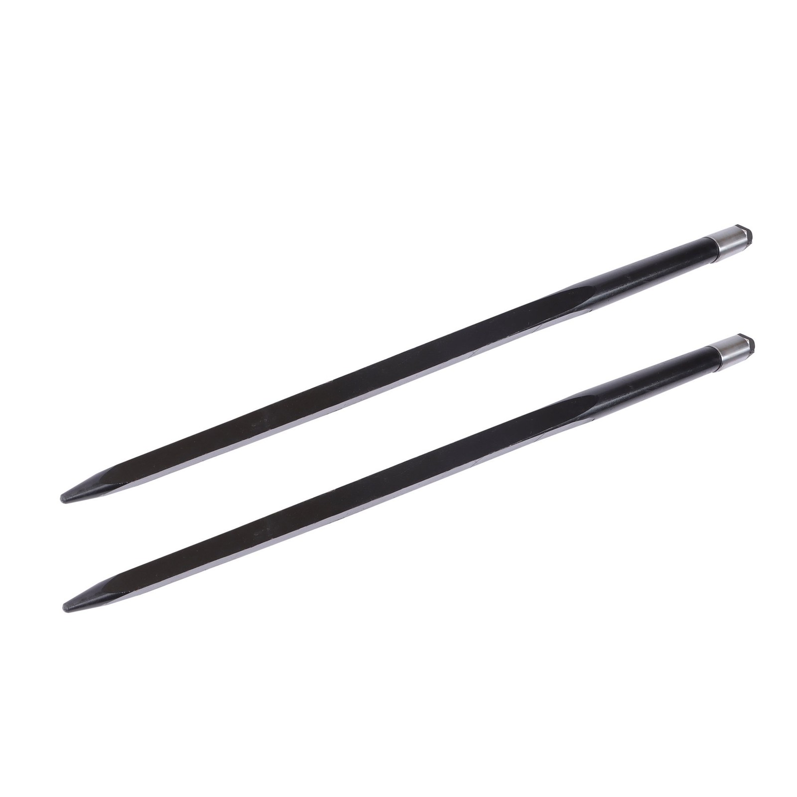 49IN Hay Spike Bale Spear 4500lb Capacity Spike Fork Fit For Tractor Black 2 Pcs