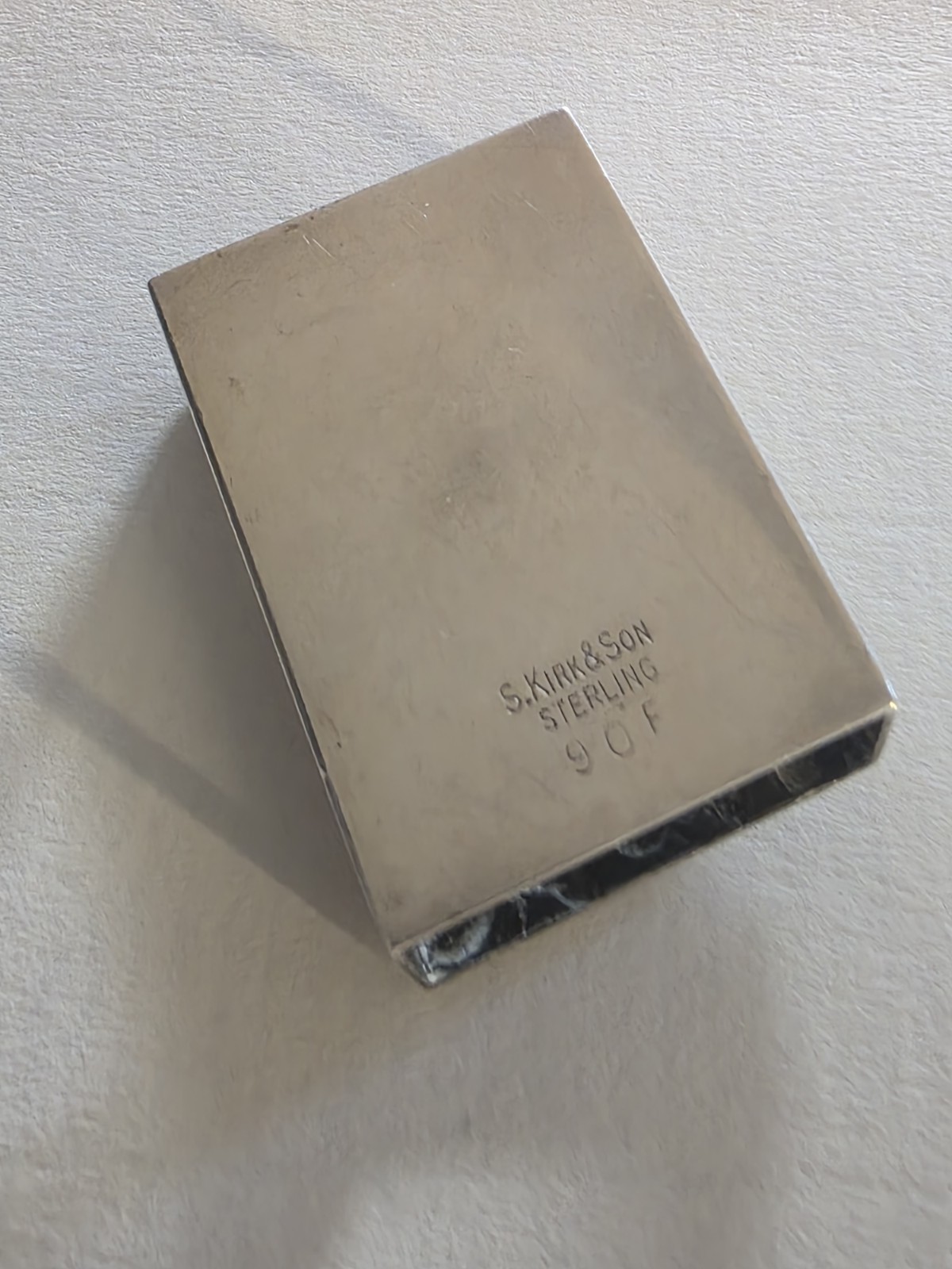 Vintage S. Kirk & Son Sterling Silver Floral Repousse Match Box Case Holder 90F.