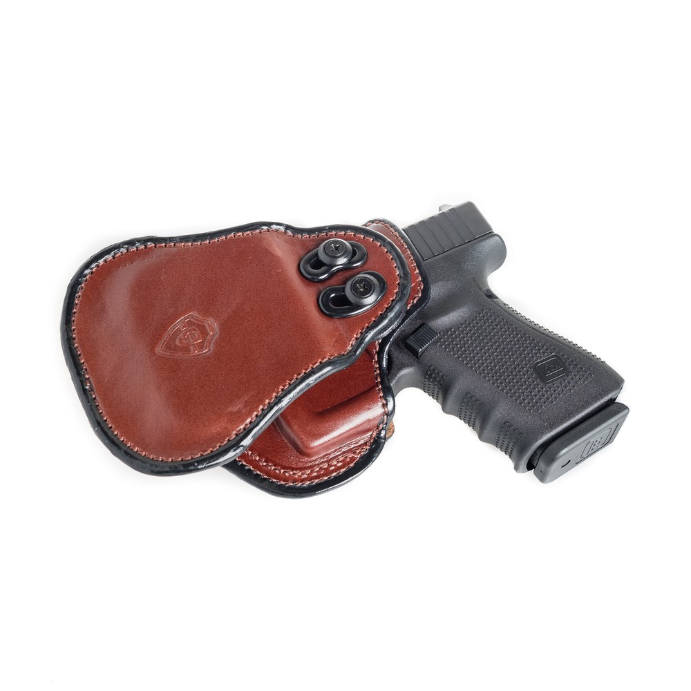 PADDLE LEATHER HOLSTER FOR CZ 75. OWB PADDLE ADJUSTABLE CANT.