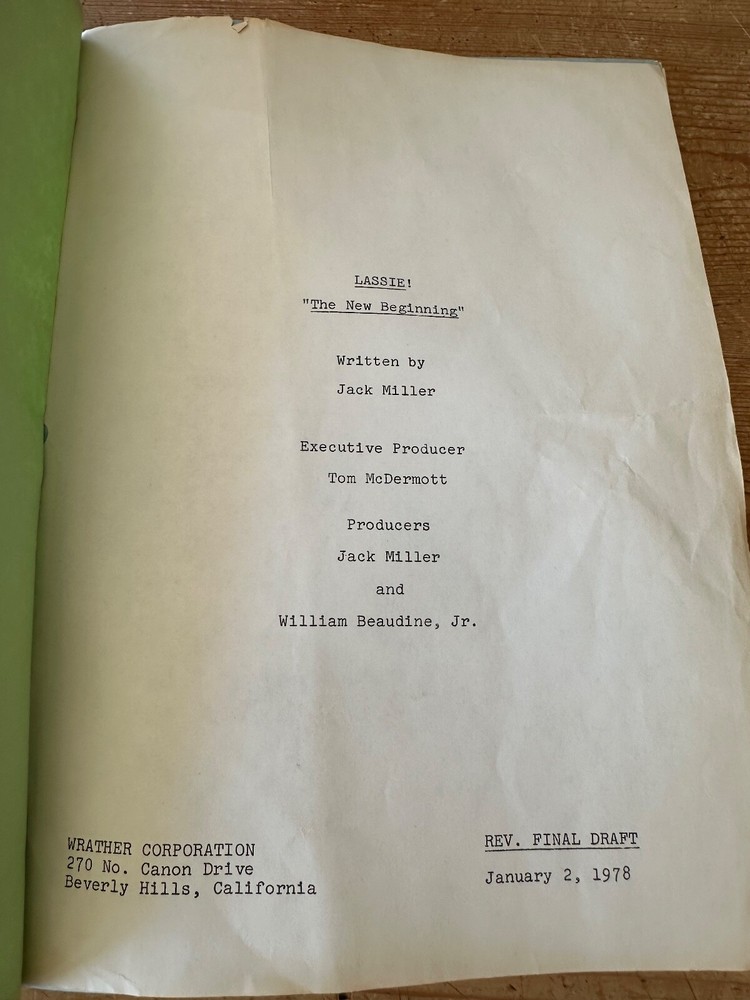 Lassie: A New Beginning TV MOVIE SCRIPT SCREENPLAY