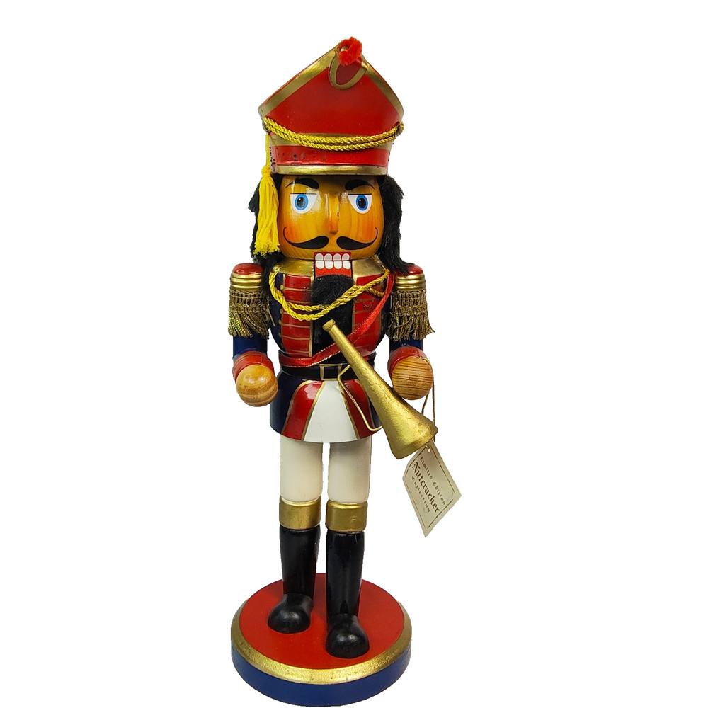 2007 Wooden Nutcracker With Bugle Horn Limited Edition Numbered 5283/18722 14.5"