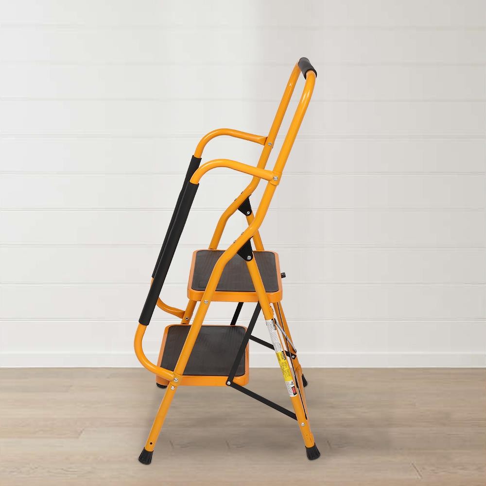 New 2 Step Lightweight Ladder Platform Foldable Stool 330lbs Load Saving Space