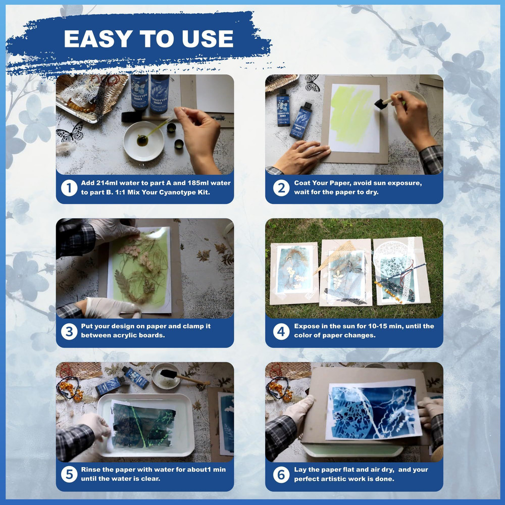 Cyanotype Solution Kit with 7 Tools, kit x 7 tools, Blue