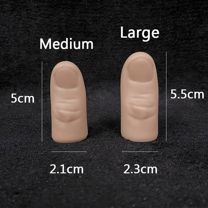 SUMAG 5 Pcs Thumb Tip Magic Tricks Magician 5 Medium Size, Beige