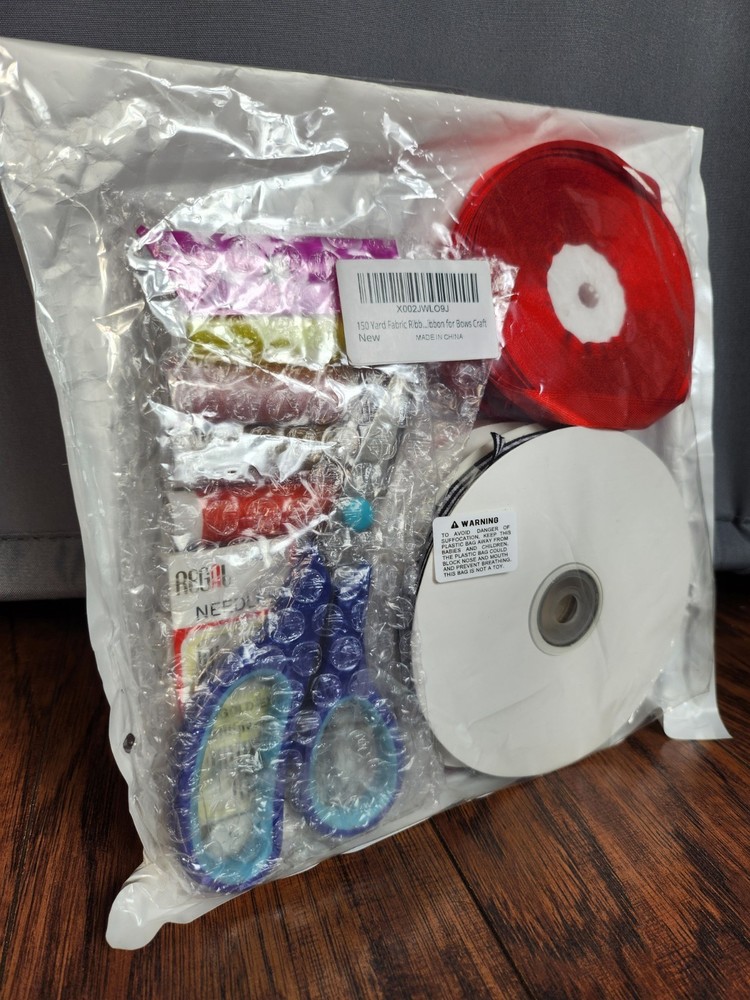 Gingham Weave Ribbon, scissors and accessories