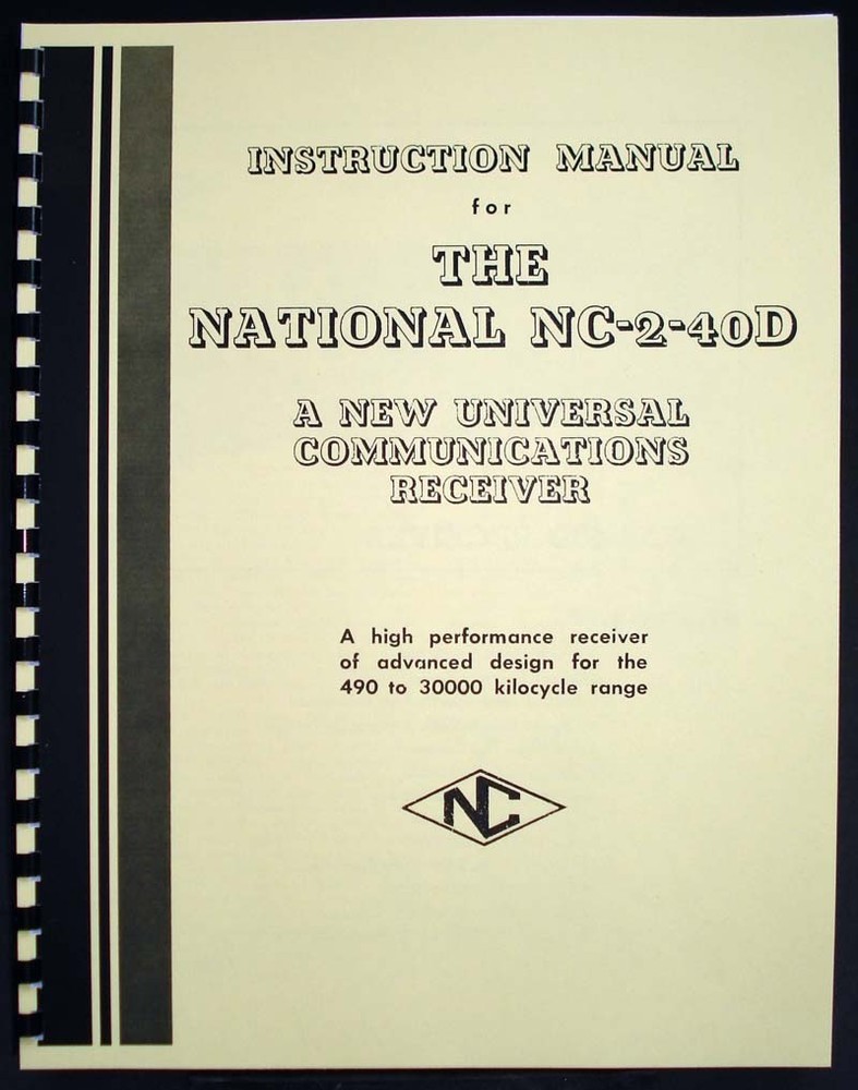 National NC-2-40D NC2-40D Receiver Manual