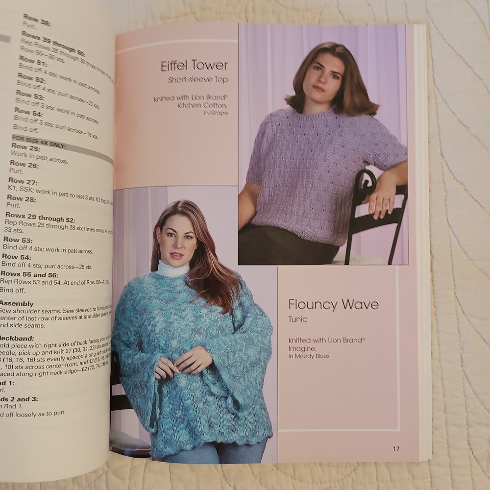 2001 Vtg Plus-Size Sweater Wardrobe Knitting & Crochet Pattern Book