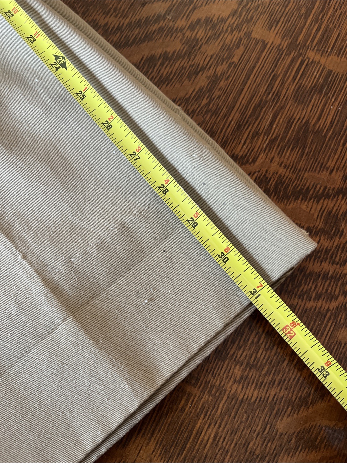 Vintage 70s Mens Bell Bottom Flare Pants Tan Cotton Waist 30 Inseam 31 Wright