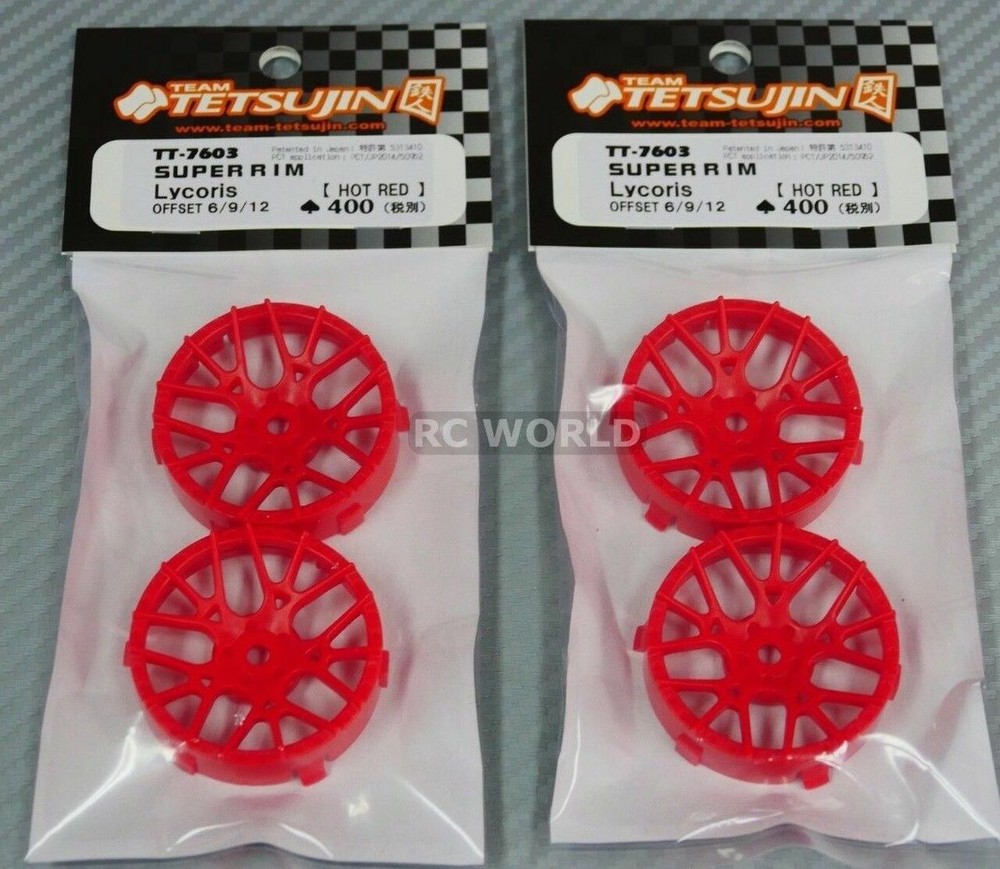 Tetsujin Wheels LYCORIS Inserts Adjustable Offset 3-6-9mm -RED- (4 PC) TT-7603